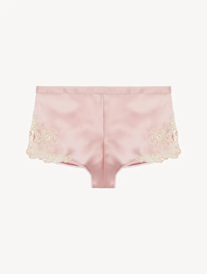 Powder Pink Silk Satin Sleep Shorts With Frastaglio Sleepwear La Perla Pajamas Powder Pink Silk Satin Sleep Shorts With Frastaglio Sleepwear La Perla Pajamas