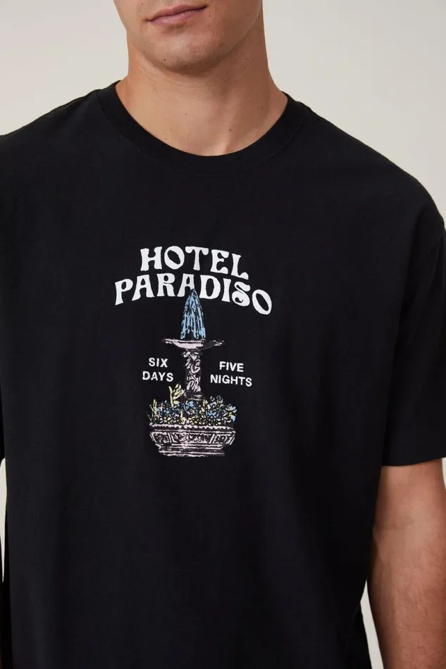Premium Loose Fit Art TShirt Black Hotel Paradiso Men Cotton On Tees and Tanks Premium Loose Fit Art TShirt Black Hotel Paradiso Men Cotton On Tees and Tanks