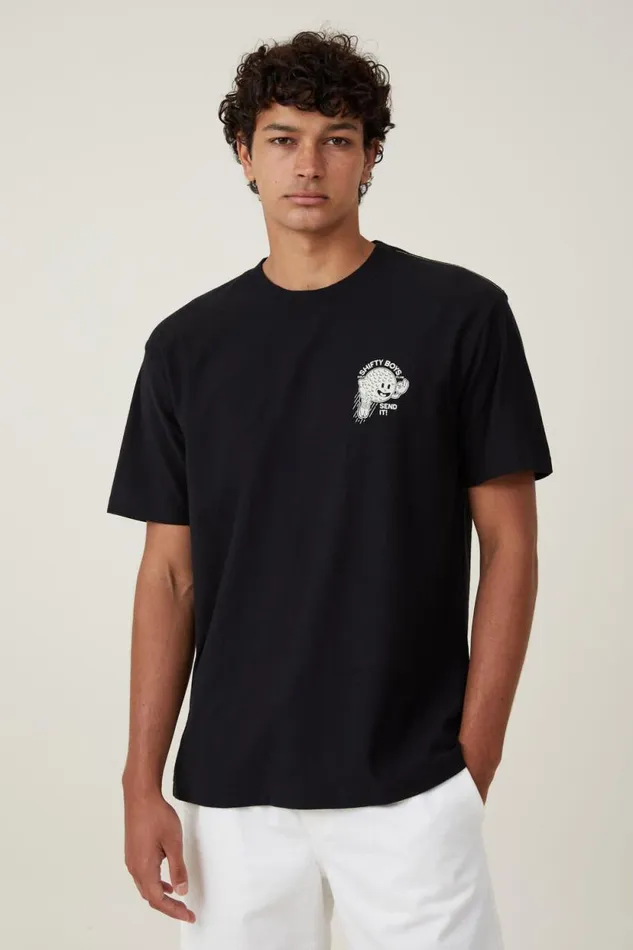 Premium Loose Fit Art TShirt Black Send It Men Cotton On Tees and Tanks