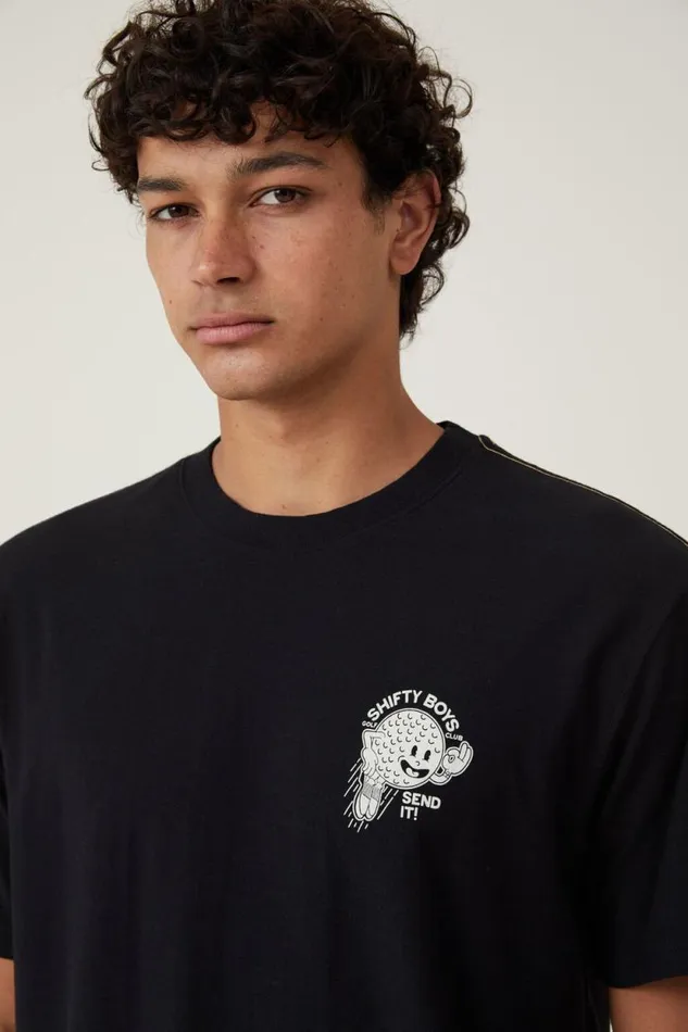 Premium Loose Fit Art TShirt Black Send It Men Cotton On Tees and Tanks