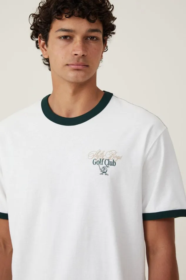 Premium Loose Fit Art TShirt Vintage White Pine Needle Green Golf Tour Men Cotton On Graphic TShirts Premium Loose Fit Art TShirt Vintage White Pine Needle Green Golf Tour Men Cotton On Graphic TShirts