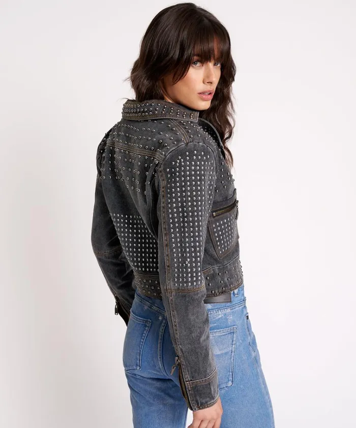REBEL REBEL STUDDED DENIM JACKET Women One Teaspoon Jackets REBEL REBEL STUDDED DENIM JACKET Women One Teaspoon Jackets
