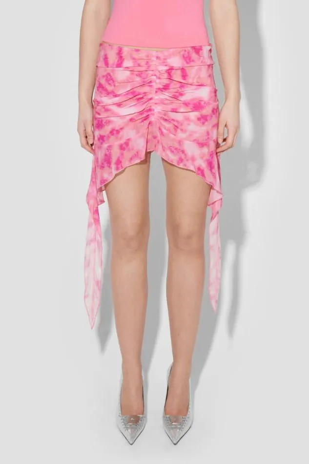Recycled Viscose Chiffon Mini Skirt Pink Women MISBHV Skirts