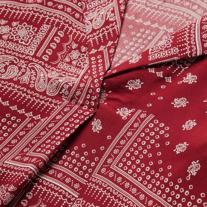 Red Bandana Patchwork Blouse Red Women Stetson Blouses
