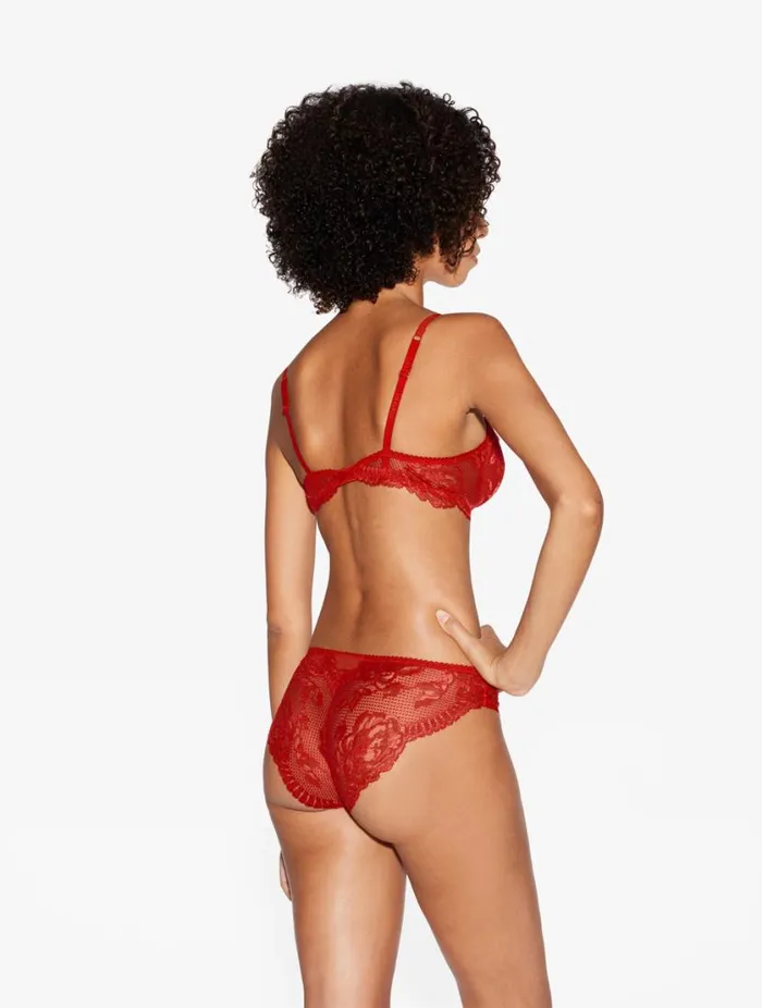 Red Lace Balconette Bra Lingerie La Perla Balconette