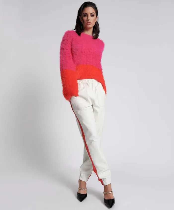 RED LINE LEATHER TRACK PANTS Women One Teaspoon Bottoms RED LINE LEATHER TRACK PANTS Women One Teaspoon Bottoms