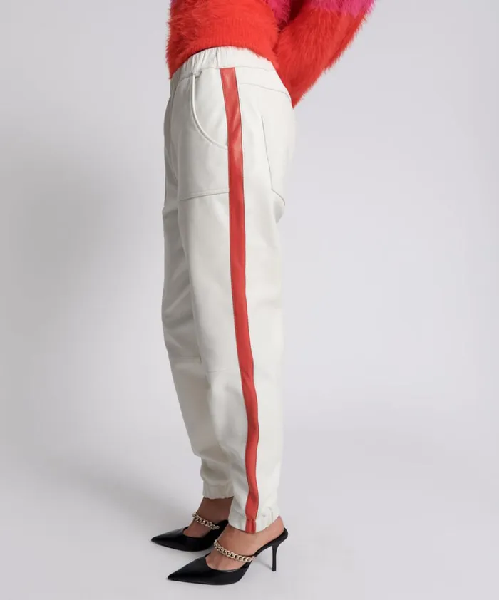 RED LINE LEATHER TRACK PANTS Women One Teaspoon Bottoms RED LINE LEATHER TRACK PANTS Women One Teaspoon Bottoms