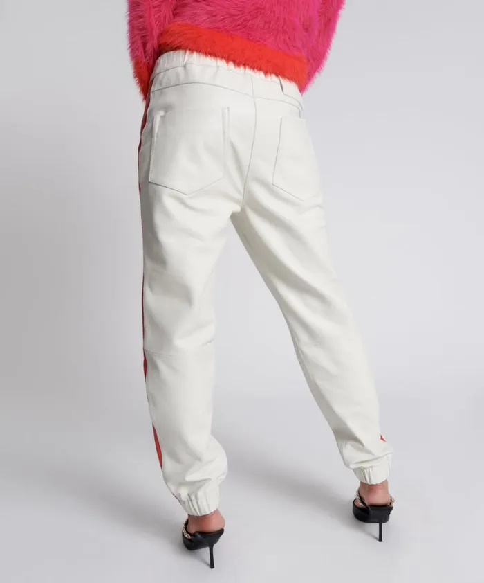 RED LINE LEATHER TRACK PANTS Women One Teaspoon Bottoms RED LINE LEATHER TRACK PANTS Women One Teaspoon Bottoms