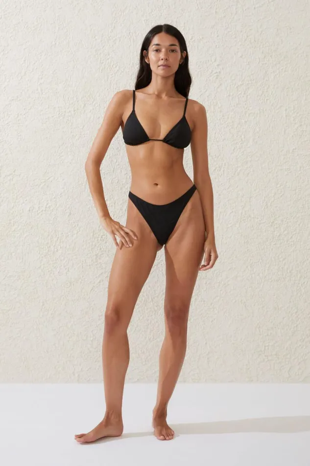 Refined High Side Thong Bikini Bottom Black Women Cotton On Bikinis