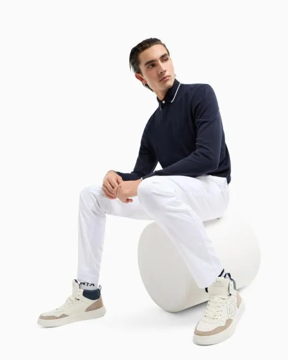 Regular Fit Gabardine Trousers White Men Armani Trousers And Shorts Regular Fit Gabardine Trousers White Men Armani Trousers And Shorts
