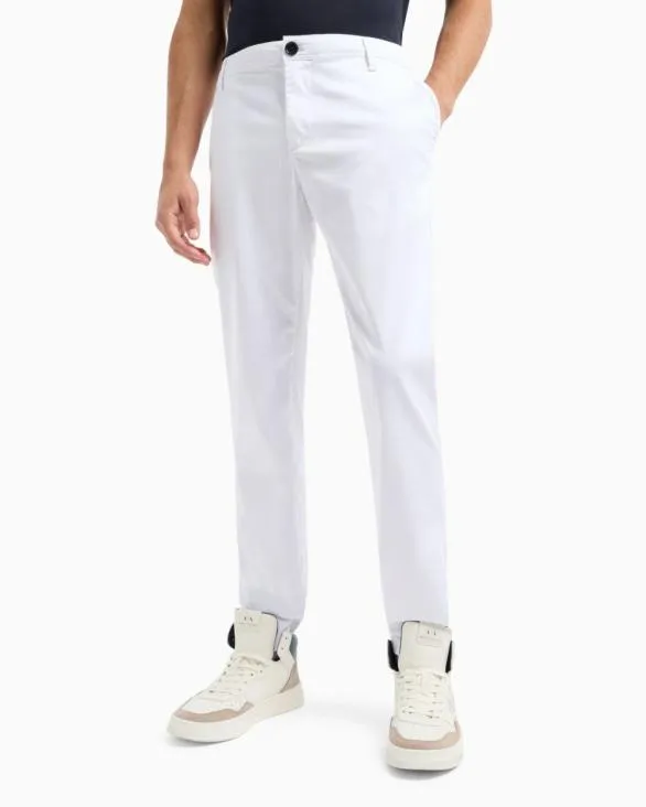 Regular Fit Gabardine Trousers White Men Armani Trousers And Shorts Regular Fit Gabardine Trousers White Men Armani Trousers And Shorts