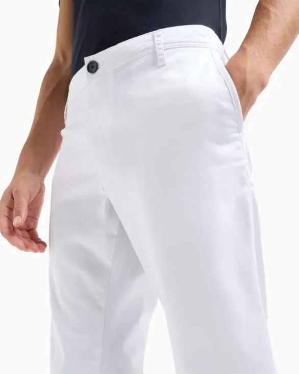 Regular Fit Gabardine Trousers White Men Armani Trousers And Shorts Regular Fit Gabardine Trousers White Men Armani Trousers And Shorts