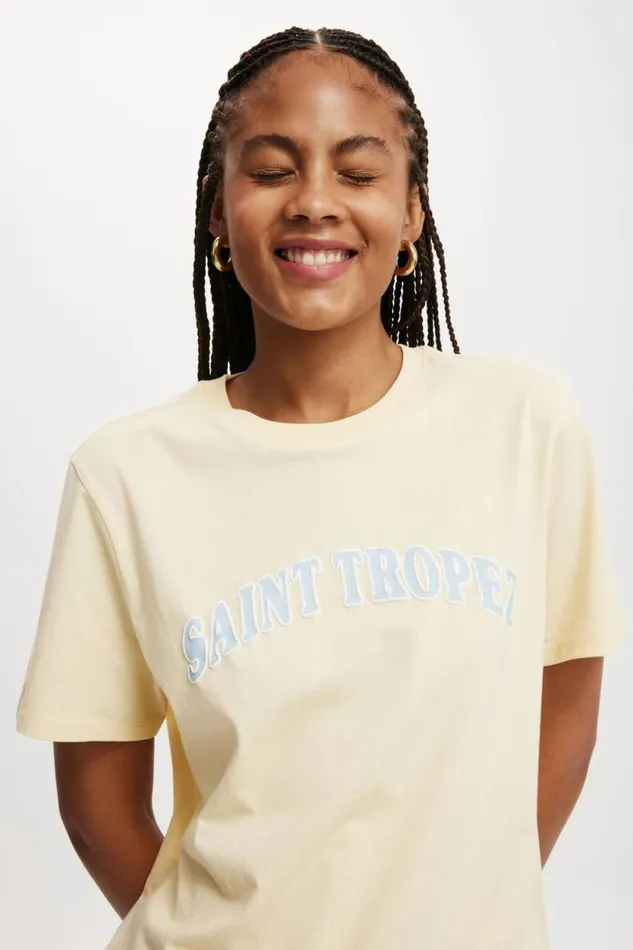 Regular Fit Graphic Tee Saint Tropezbuttermilk Women Cotton On Tops Regular Fit Graphic Tee Saint Tropezbuttermilk Women Cotton On Tops