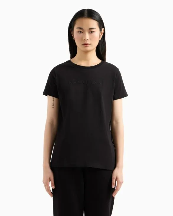 Regular Fit Jersey Tshirt Black Women Armani TShirts Regular Fit Jersey Tshirt Black Women Armani TShirts