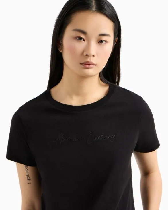 Regular Fit Jersey Tshirt Black Women Armani TShirts Regular Fit Jersey Tshirt Black Women Armani TShirts