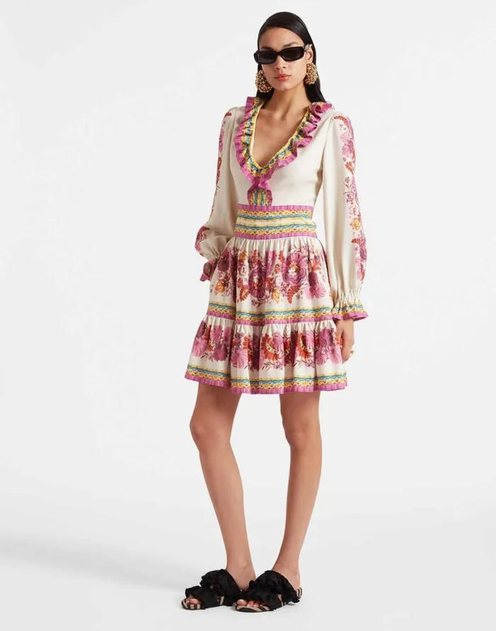Reina Mini Dress Zodiac Place Multicolor Women La Double J Dresses Reina Mini Dress Zodiac Place Multicolor Women La Double J Dresses