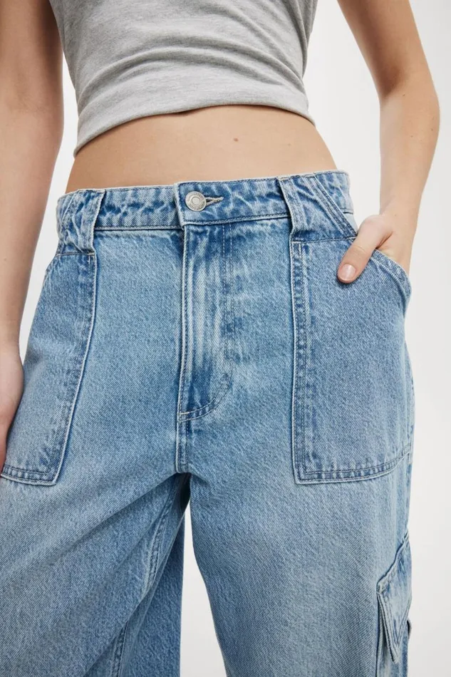 Relaxed Cargo Jean Breeze Blue Women Cotton On Pants Relaxed Cargo Jean Breeze Blue Women Cotton On Pants