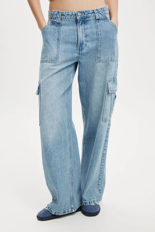 Relaxed Cargo Jean Breeze Blue Women Cotton On Pants Relaxed Cargo Jean Breeze Blue Women Cotton On Pants