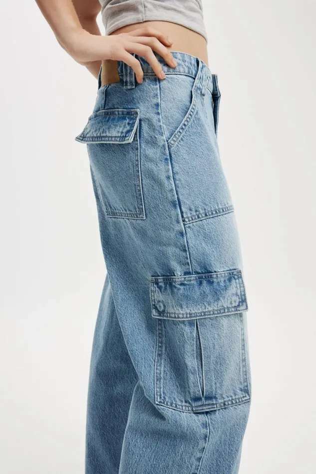 Relaxed Cargo Jean Breeze Blue Women Cotton On Pants Relaxed Cargo Jean Breeze Blue Women Cotton On Pants