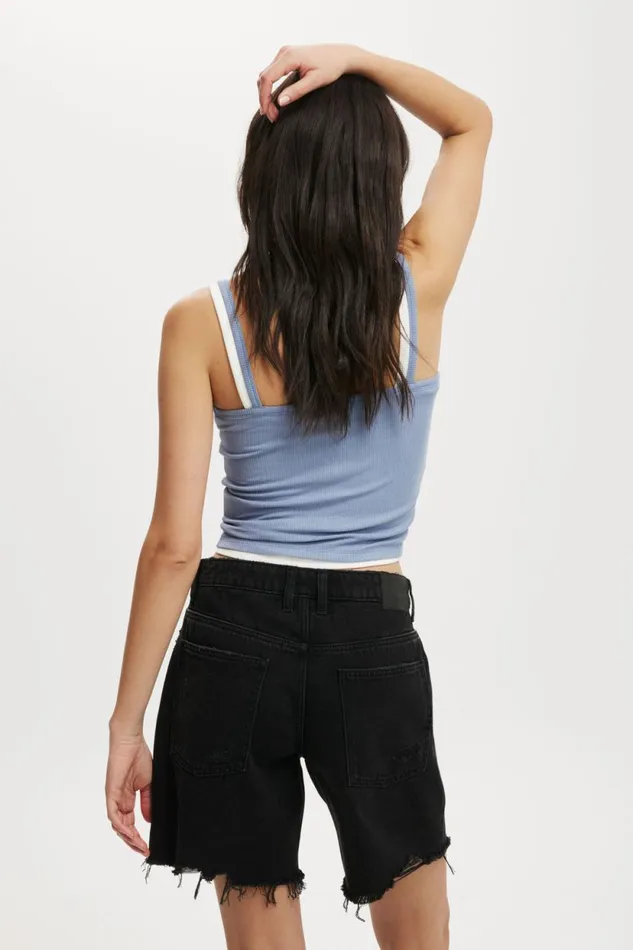 Relaxed Denim Short Graphite Black Rip Women Cotton On Shorts