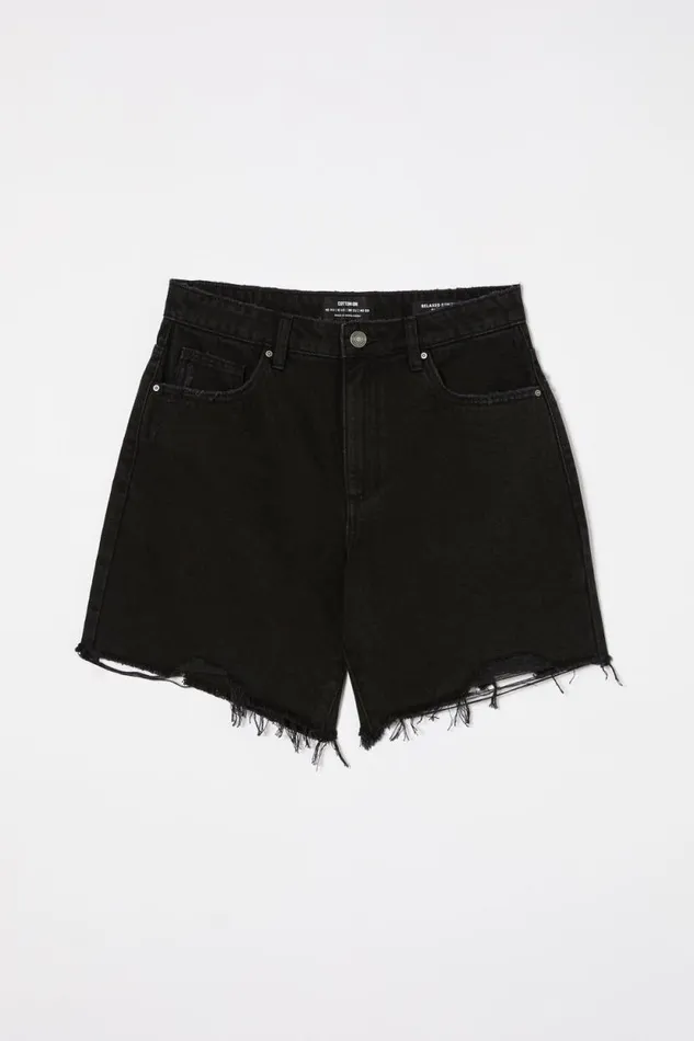 Relaxed Denim Short Graphite Black Rip Women Cotton On Shorts