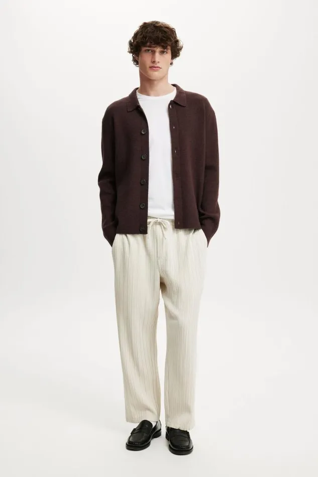 Relaxed Textured Pant Washed Stone Men Cotton On Pants