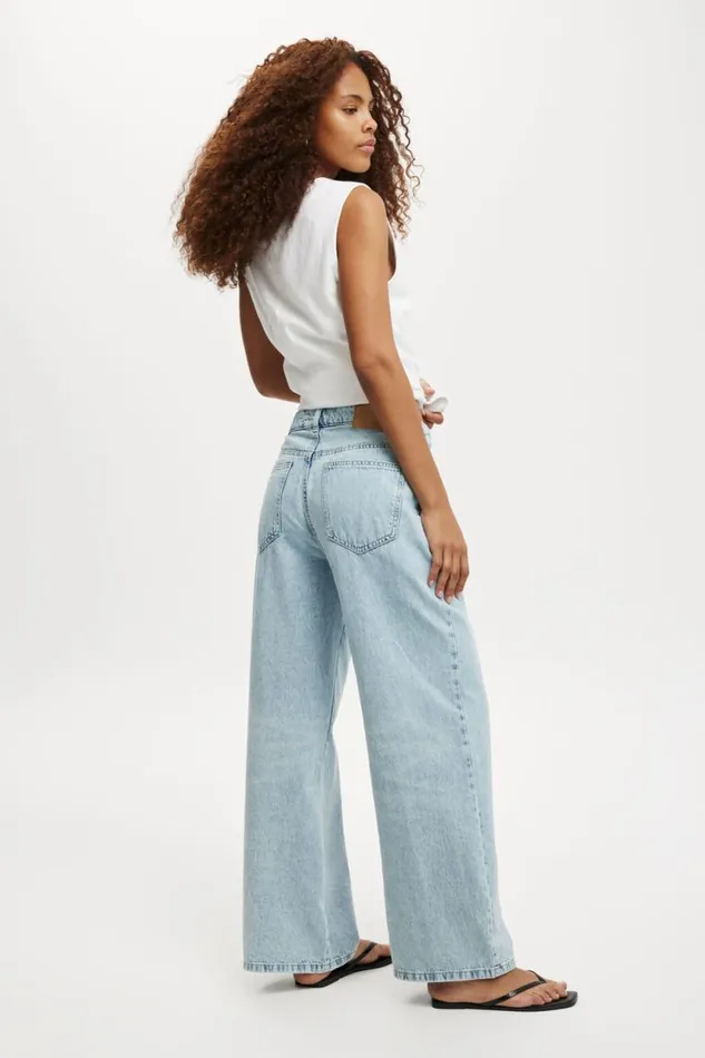 Relaxed Wide Jean Palm Blue Women Cotton On Pants Relaxed Wide Jean Palm Blue Women Cotton On Pants