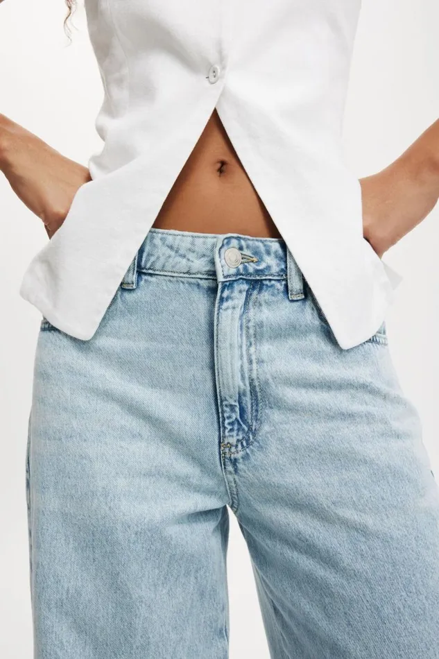 Relaxed Wide Jean Palm Blue Women Cotton On Pants Relaxed Wide Jean Palm Blue Women Cotton On Pants