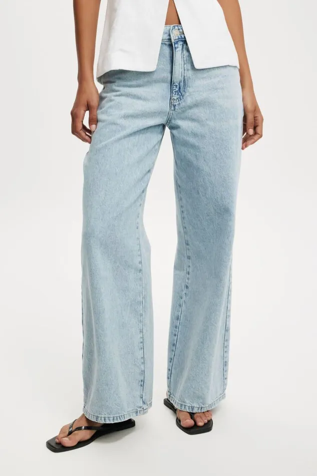 Relaxed Wide Jean Palm Blue Women Cotton On Pants Relaxed Wide Jean Palm Blue Women Cotton On Pants