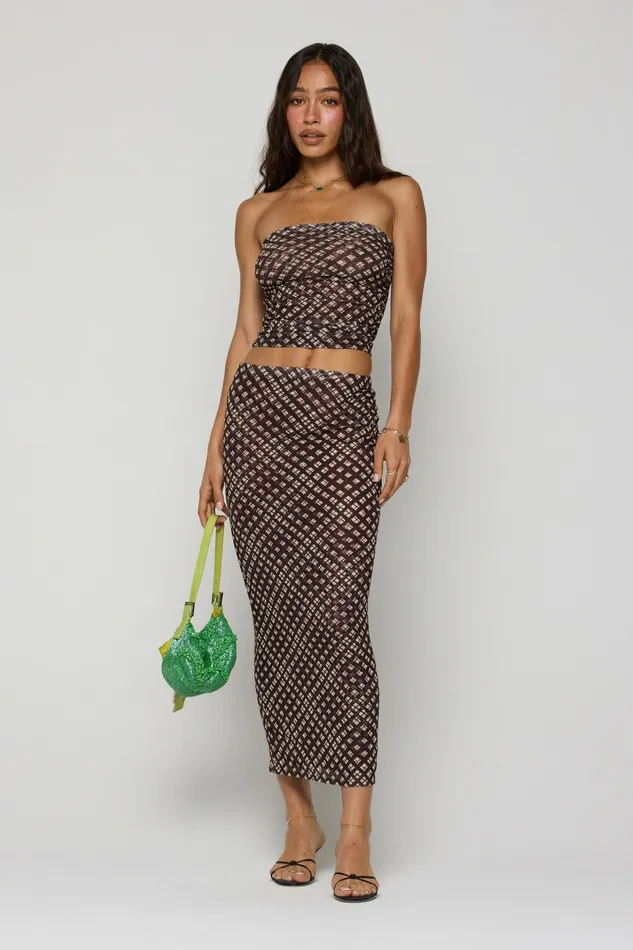 RESA Clyde Mesh Skirt In Mocha Women Bottoms