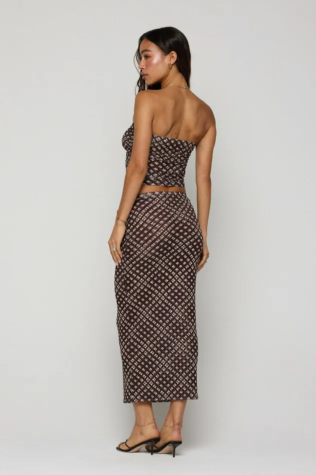 RESA Clyde Mesh Skirt In Mocha Women Bottoms