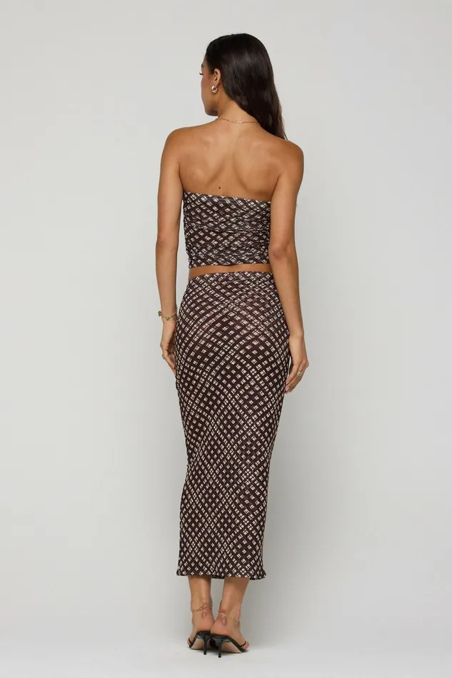 RESA Clyde Mesh Skirt In Mocha Women Bottoms