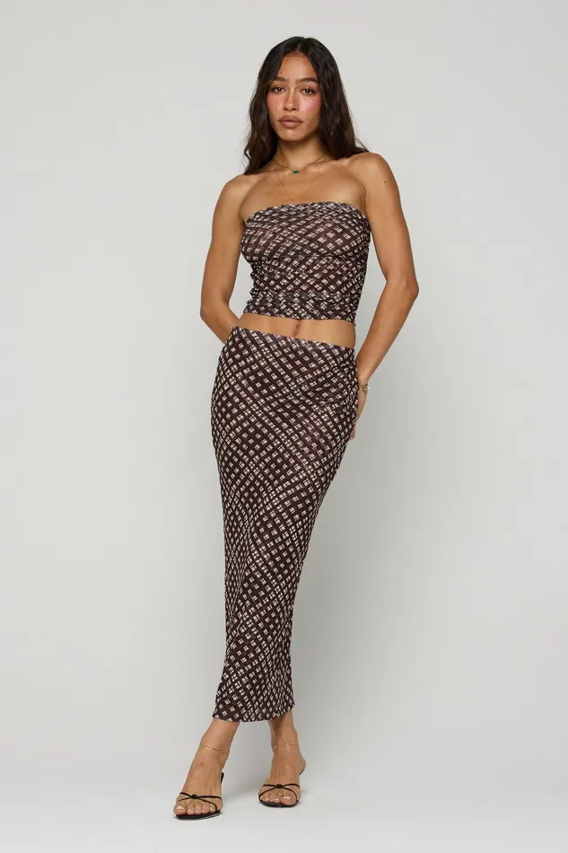 RESA Clyde Mesh Skirt In Mocha Women Bottoms