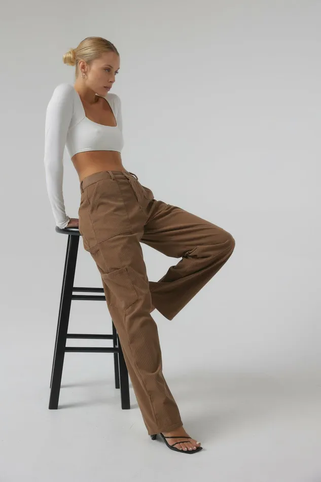 RESA Elsa Cargo Pant In Espresso Women Basics