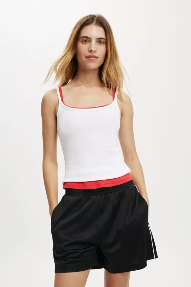 Retro Sporty Long Short Black Women Cotton On Sweats and Hoodies