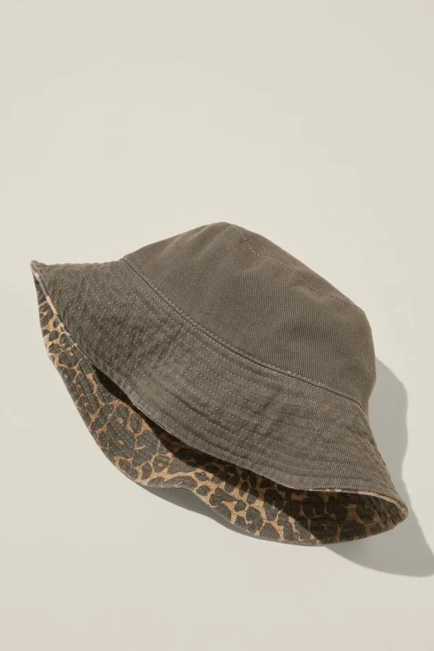 Reversible Bianca Bucket Hat Leopard Women Cotton On Hats