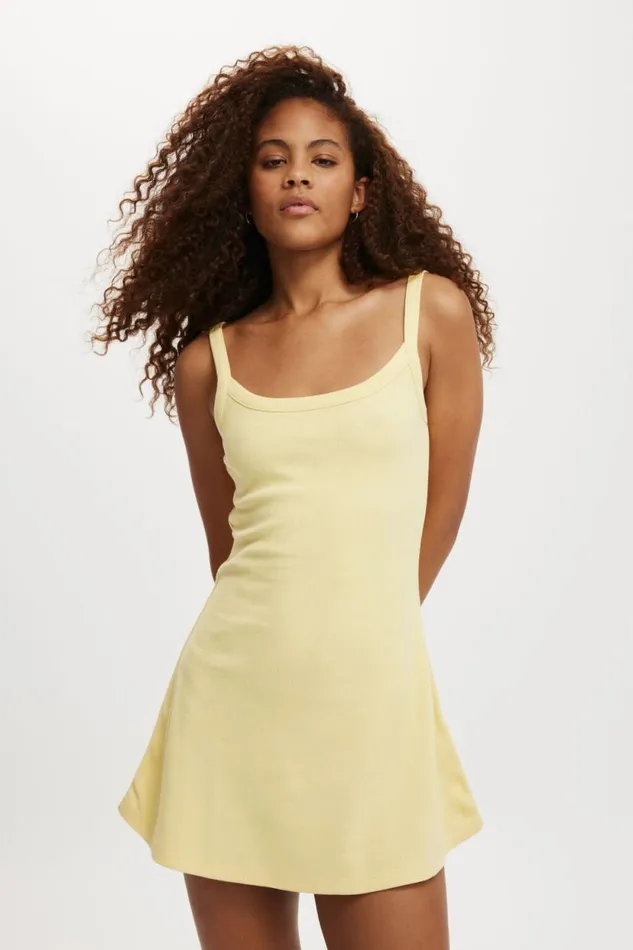 Rib Contrast Cami Mini Dress Daisy Yellow Women Cotton On Dresses