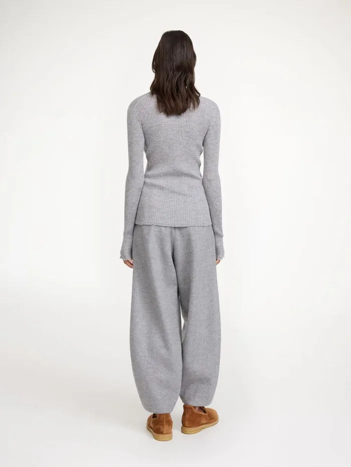Rinah Merino Wool Top Grey Melange Women By Malene Birger Knitwear