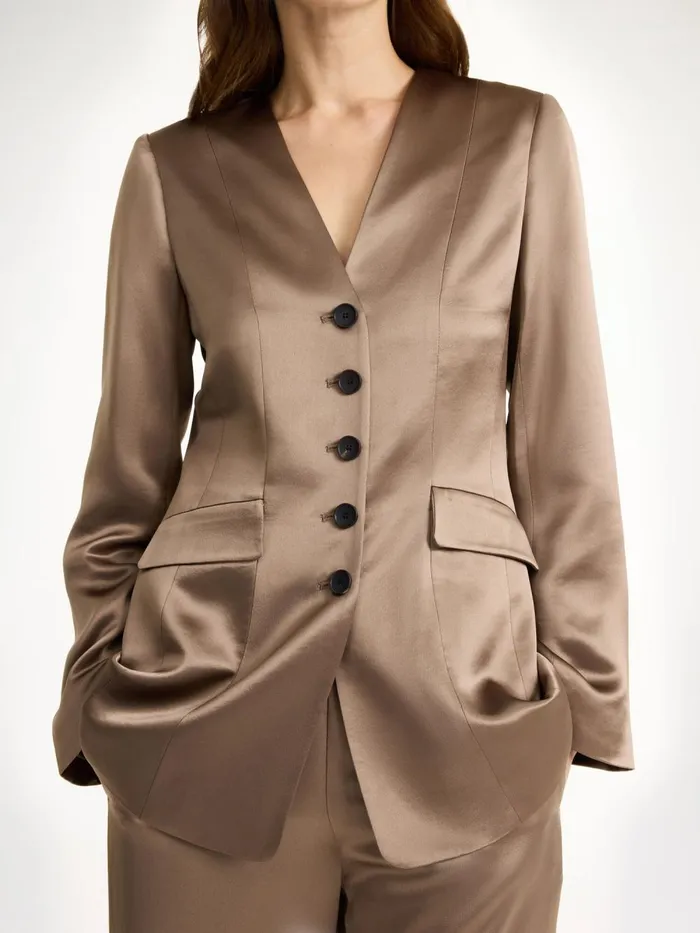 Rinnah SingleBreasted Blazer Shitake Women By Malene Birger Blazers