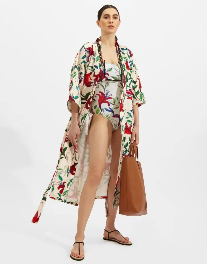 Robe White Lily In Organic Cotton Women La Double J Loungewear