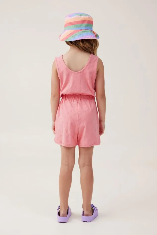 Romy Playsuit Orange Coral Heart Texture Girls Cotton On Dresses Romy Playsuit Orange Coral Heart Texture Girls Cotton On Dresses