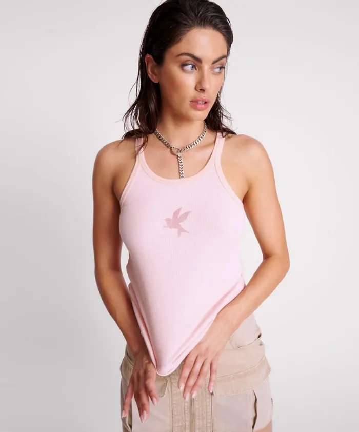 ROSE QUARTZ ONE TEASPOON RIB SINGLET Women One Teaspoon Tees and Tanks