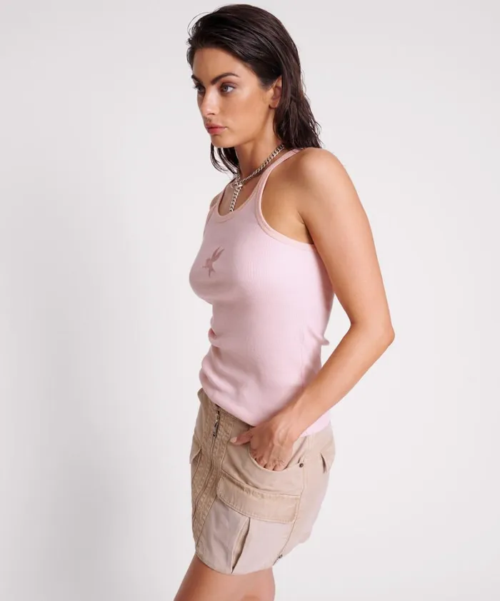 ROSE QUARTZ ONE TEASPOON RIB SINGLET Women One Teaspoon Tees and Tanks ROSE QUARTZ ONE TEASPOON RIB SINGLET Women One Teaspoon Tees and Tanks