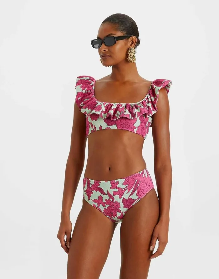 Ruffle Bikini Top Lilium Purple Women La Double J Swimwear
