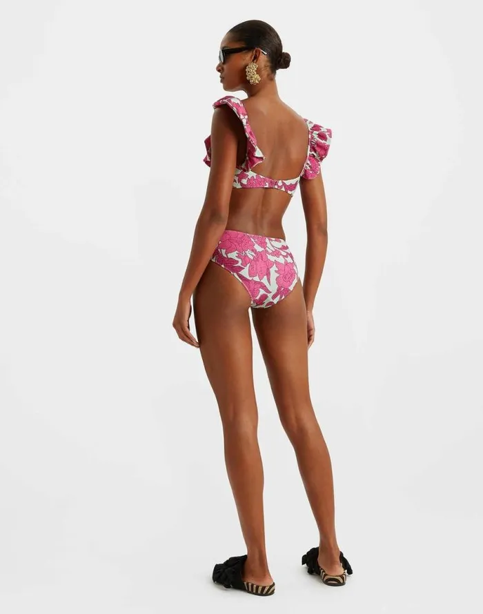 Ruffle Bikini Top Lilium Purple Women La Double J Swimwear Ruffle Bikini Top Lilium Purple Women La Double J Swimwear