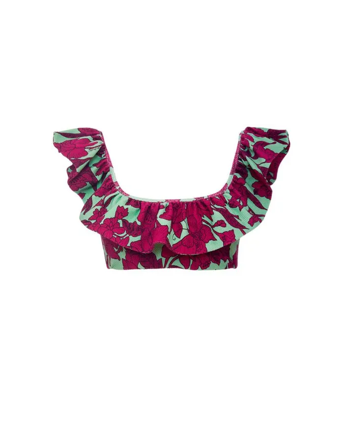 Ruffle Bikini Top Lilium Purple Women La Double J Swimwear Ruffle Bikini Top Lilium Purple Women La Double J Swimwear