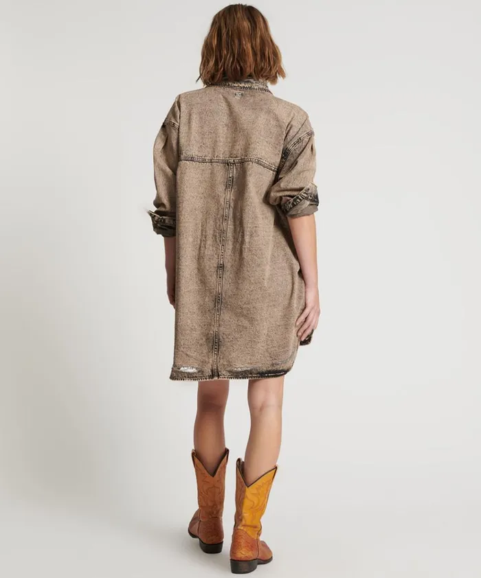 RUST DENIM SHIRT DRESS Women One Teaspoon Denim Dresses RUST DENIM SHIRT DRESS Women One Teaspoon Denim Dresses