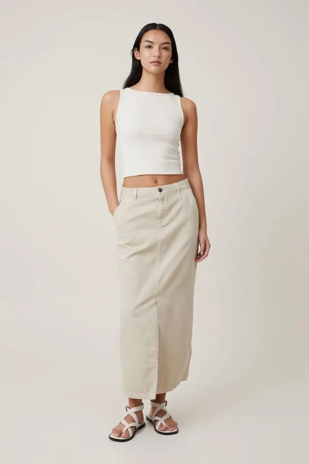 Ryder Utility Maxi Skirt Stone Women Cotton On Skirts