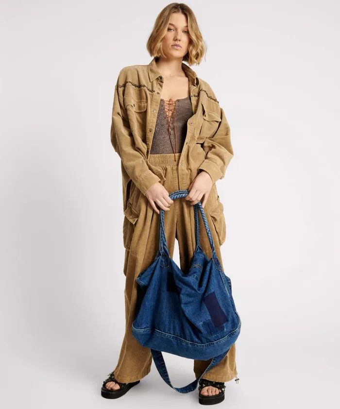 SALTY SAILOR DENIM OVERNIGHTER BAG Women One Teaspoon Bags SALTY SAILOR DENIM OVERNIGHTER BAG Women One Teaspoon Bags