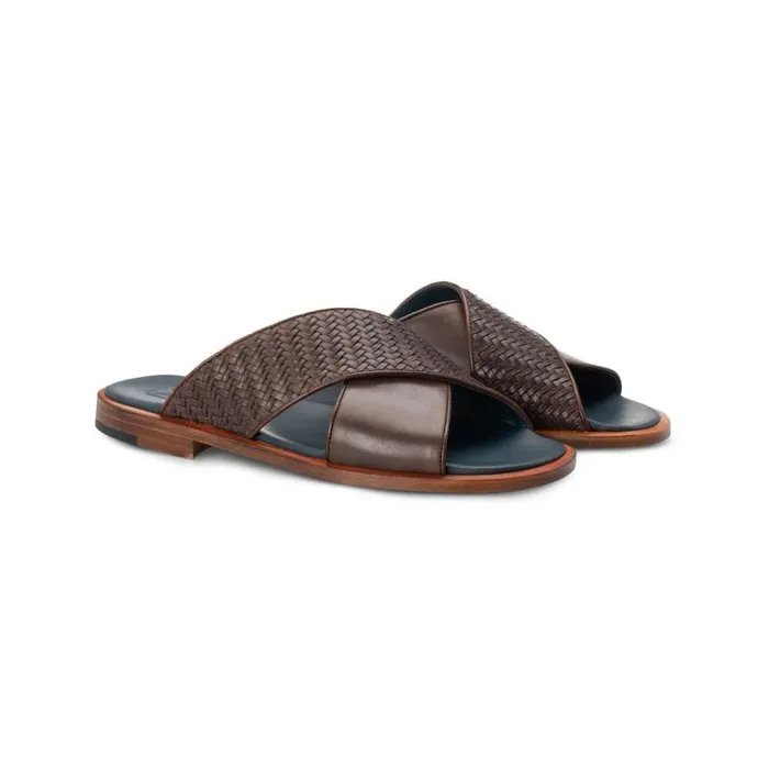 Sandals Men Moreschi Brown Leather Sandal